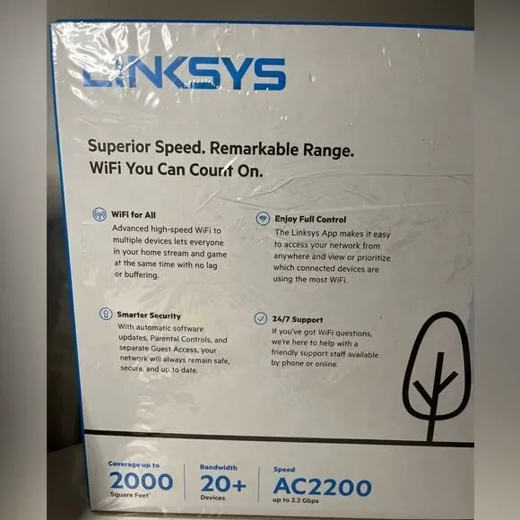 Linksys Max- Stream Tri- Band Mesh WiFi 5 Router, AC2200, MR8300‎